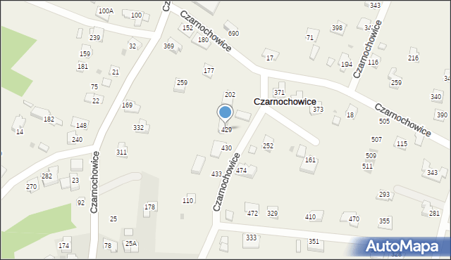 Czarnochowice, Czarnochowice, 429, mapa Czarnochowice