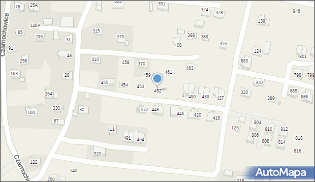 Czarnochowice, Czarnochowice, 452, mapa Czarnochowice