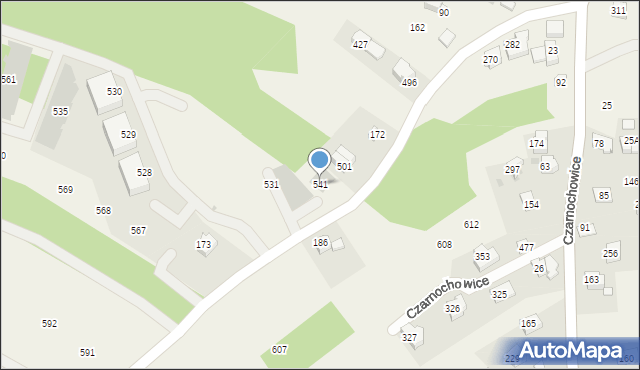 Czarnochowice, Czarnochowice, 541, mapa Czarnochowice