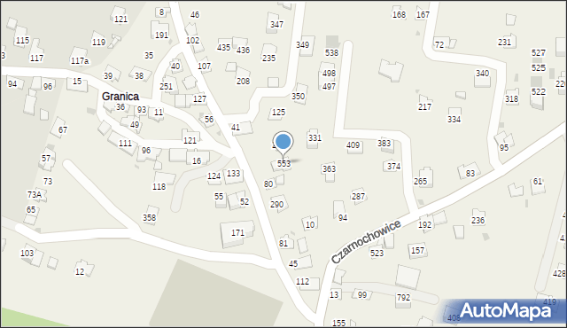 Czarnochowice, Czarnochowice, 553, mapa Czarnochowice