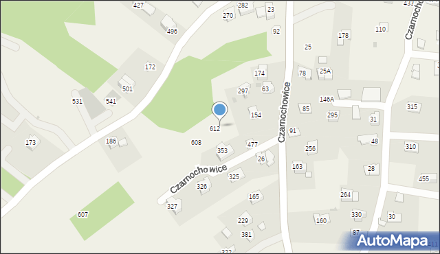 Czarnochowice, Czarnochowice, 613, mapa Czarnochowice