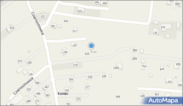 Czarnochowice, Czarnochowice, 630, mapa Czarnochowice
