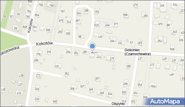 Czarnochowice, Czarnochowice, 77, mapa Czarnochowice
