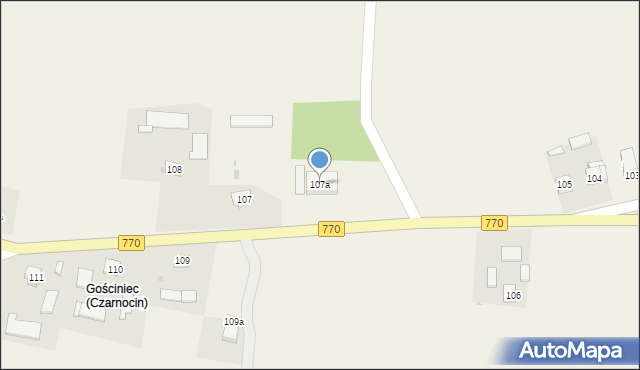 Czarnocin, Czarnocin, 107a, mapa Czarnocin