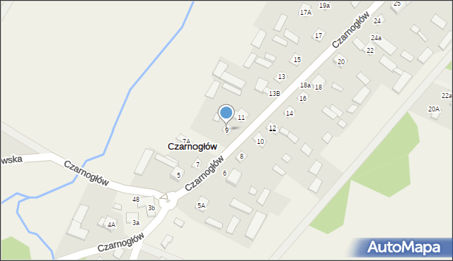 Czarnogłów, Czarnogłów, 9, mapa Czarnogłów