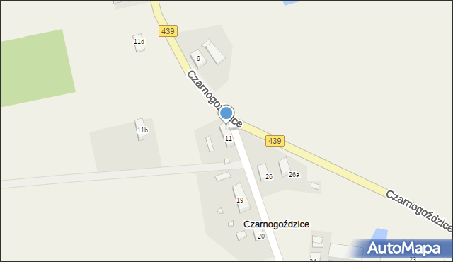Czarnogoździce, Czarnogoździce, 11a, mapa Czarnogoździce