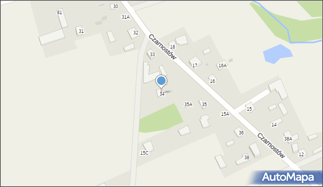 Czarnostów, Czarnostów, 34, mapa Czarnostów