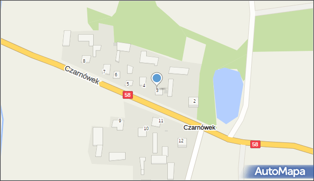 Czarnówek, Czarnówek, 3, mapa Czarnówek