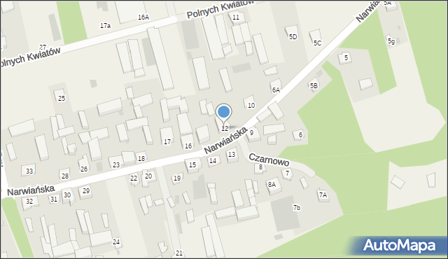 Czarnowo, Czarnowo, 12, mapa Czarnowo