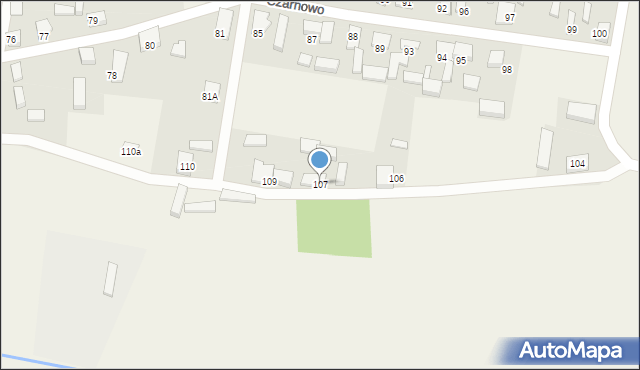 Czarnowo, Czarnowo, 107, mapa Czarnowo