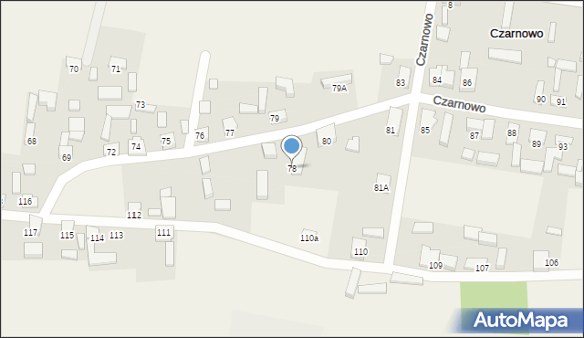 Czarnowo, Czarnowo, 78, mapa Czarnowo