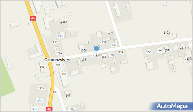 Czarnożyły, Czarnożyły, 162, mapa Czarnożyły