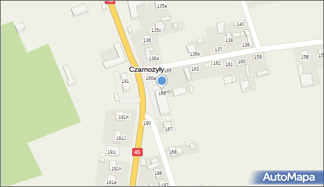 Czarnożyły, Czarnożyły, 166, mapa Czarnożyły