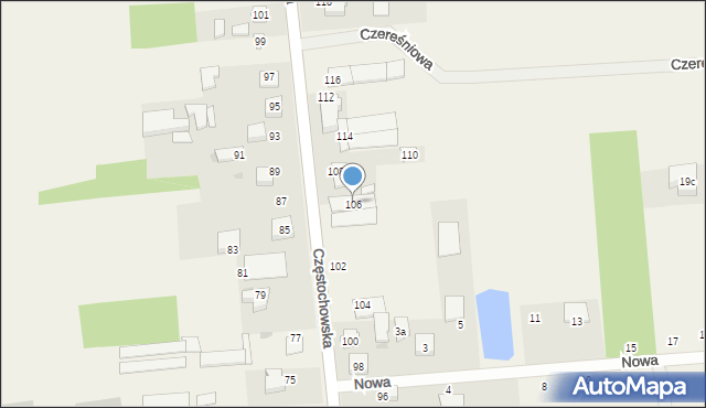 Czarny Las, Częstochowska, 106, mapa Czarny Las