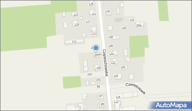 Czarny Las, Częstochowska, 107, mapa Czarny Las