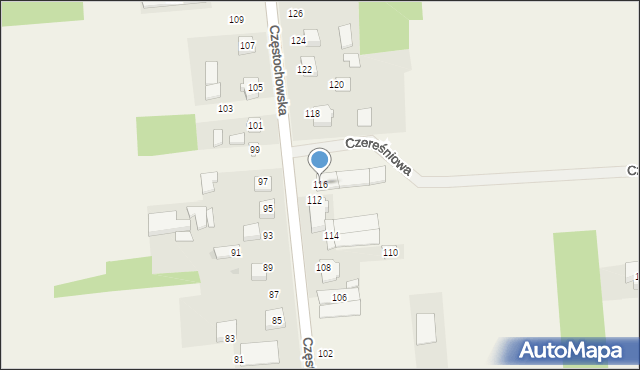 Czarny Las, Częstochowska, 116, mapa Czarny Las
