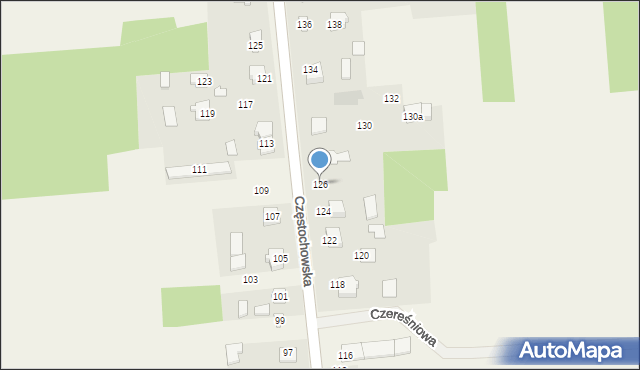Czarny Las, Częstochowska, 126, mapa Czarny Las