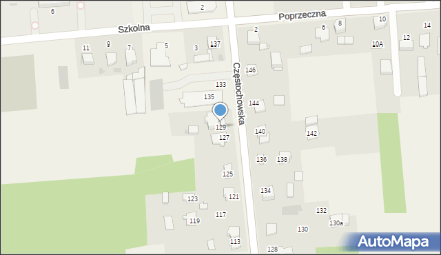 Czarny Las, Częstochowska, 129, mapa Czarny Las