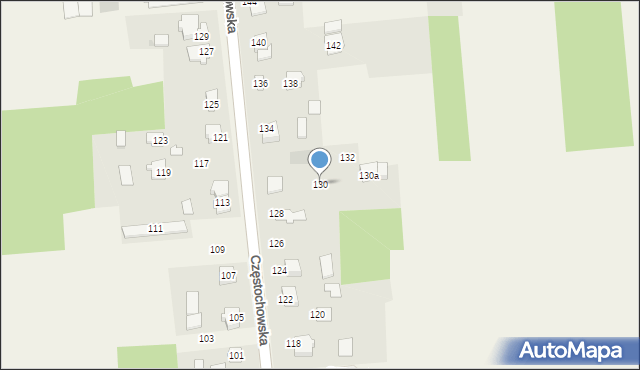 Czarny Las, Częstochowska, 130, mapa Czarny Las