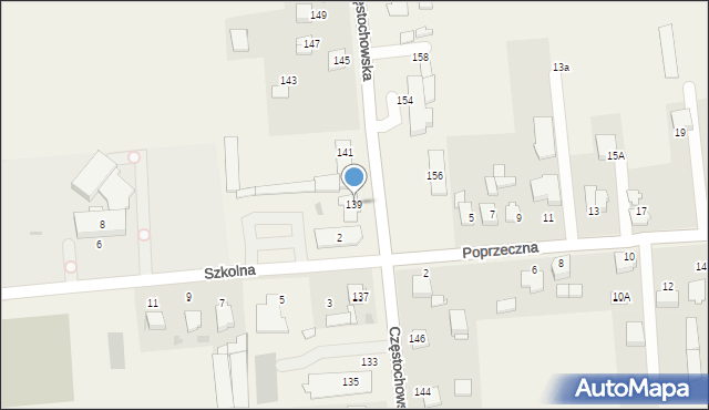 Czarny Las, Częstochowska, 139, mapa Czarny Las