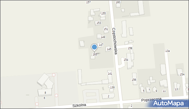 Czarny Las, Częstochowska, 143, mapa Czarny Las