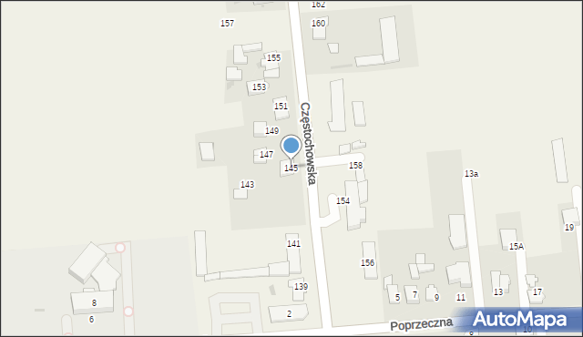 Czarny Las, Częstochowska, 145, mapa Czarny Las