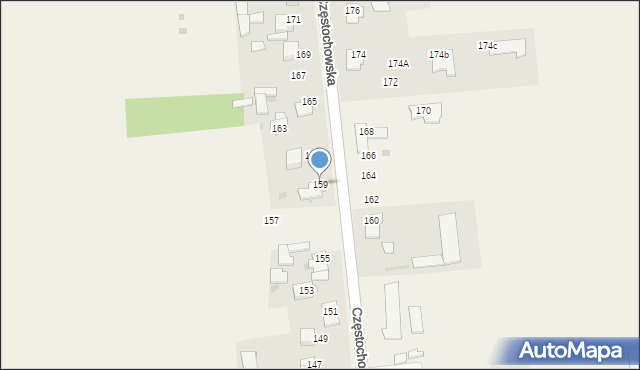 Czarny Las, Częstochowska, 159, mapa Czarny Las