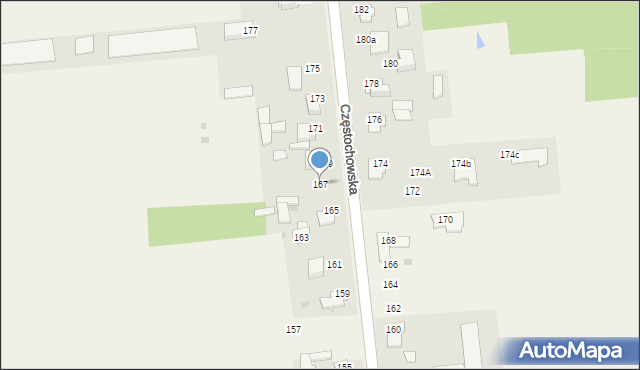 Czarny Las, Częstochowska, 167, mapa Czarny Las
