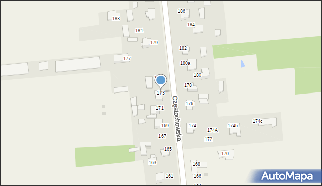 Czarny Las, Częstochowska, 173, mapa Czarny Las