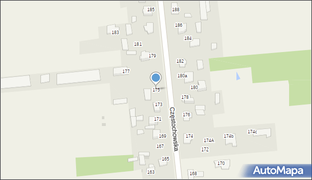 Czarny Las, Częstochowska, 175, mapa Czarny Las