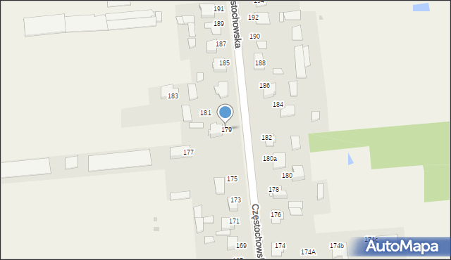 Czarny Las, Częstochowska, 179, mapa Czarny Las