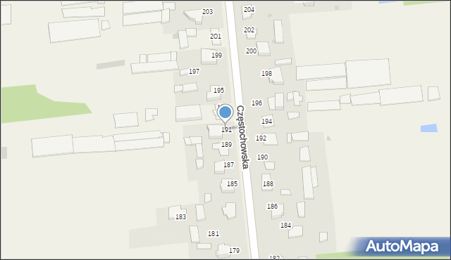 Czarny Las, Częstochowska, 191, mapa Czarny Las