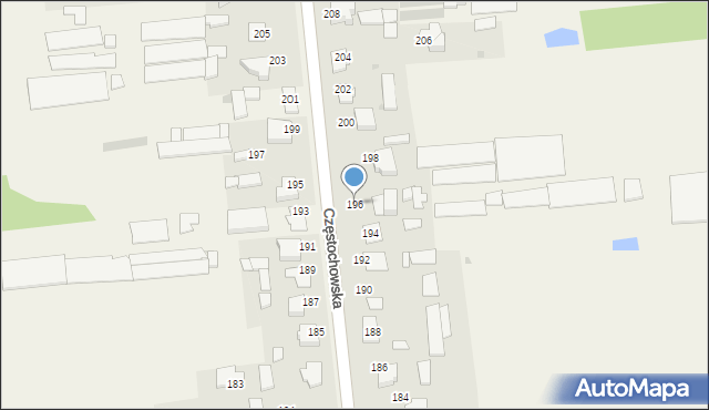 Czarny Las, Częstochowska, 196, mapa Czarny Las