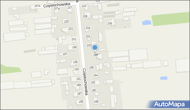 Czarny Las, Częstochowska, 198, mapa Czarny Las