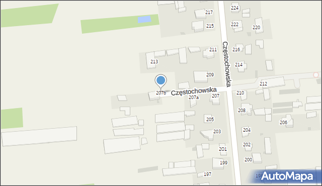 Czarny Las, Częstochowska, 207b, mapa Czarny Las