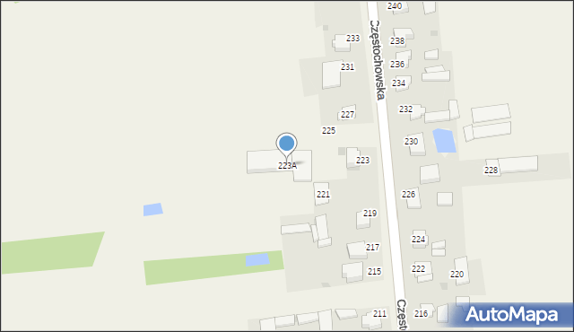 Czarny Las, Częstochowska, 223A, mapa Czarny Las