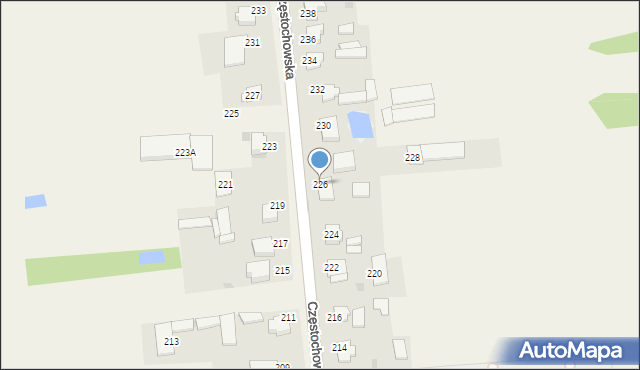 Czarny Las, Częstochowska, 226, mapa Czarny Las