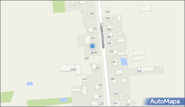 Czarny Las, Częstochowska, 227, mapa Czarny Las