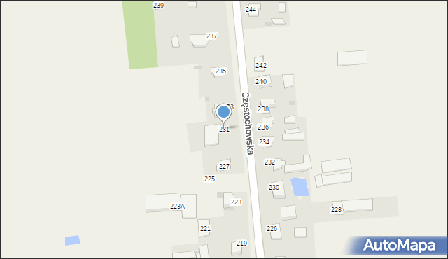 Czarny Las, Częstochowska, 231, mapa Czarny Las