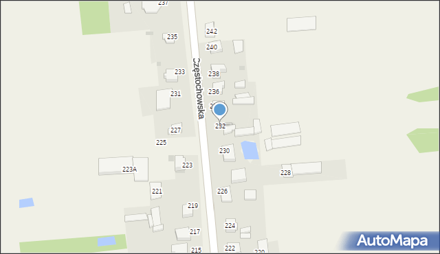 Czarny Las, Częstochowska, 232, mapa Czarny Las