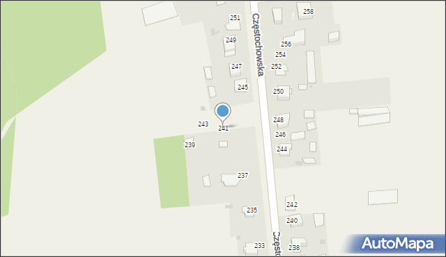 Czarny Las, Częstochowska, 241, mapa Czarny Las