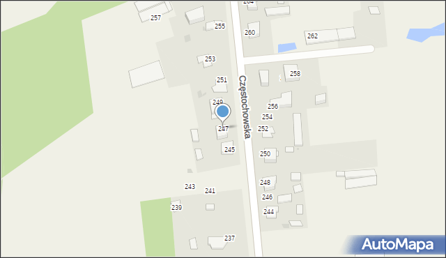 Czarny Las, Częstochowska, 247, mapa Czarny Las