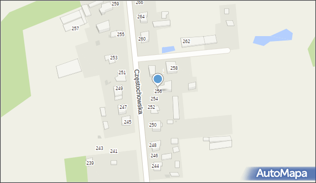 Czarny Las, Częstochowska, 256, mapa Czarny Las