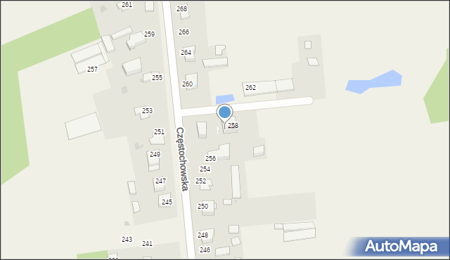 Czarny Las, Częstochowska, 258A, mapa Czarny Las