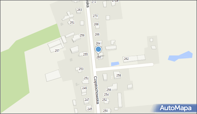 Czarny Las, Częstochowska, 260, mapa Czarny Las