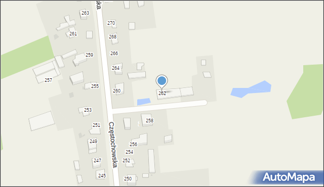 Czarny Las, Częstochowska, 262, mapa Czarny Las