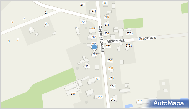 Czarny Las, Częstochowska, 263, mapa Czarny Las