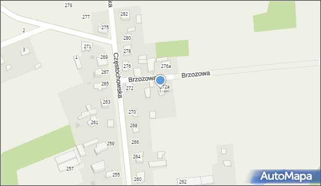 Czarny Las, Częstochowska, 274, mapa Czarny Las