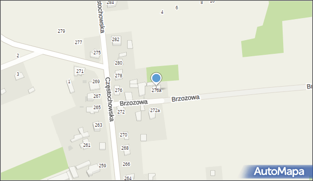 Czarny Las, Częstochowska, 276a, mapa Czarny Las