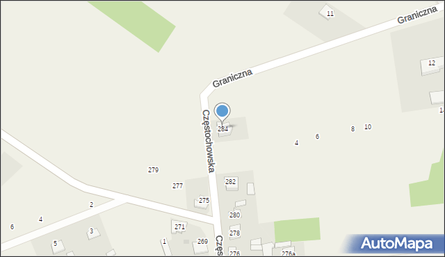 Czarny Las, Częstochowska, 284, mapa Czarny Las